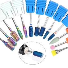 Алмазные сверла для ногтей, радужные фрезы для ногтей, электрическая шлифовальная машина для маникюра, педикюра, электрические вращающиеся фрезы для ногтей, гель для ногтей