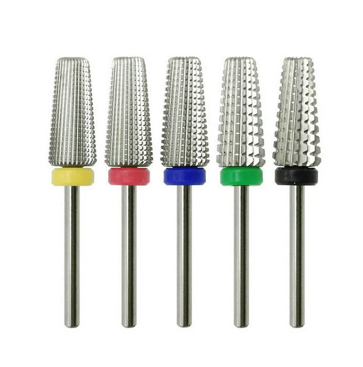 100pcs Carbide nail drill bits Two-way milling cutter nail art machine Equipment Accessory electric file