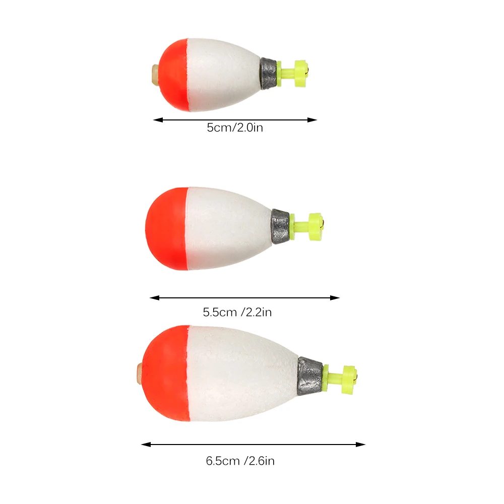 3PCS Foam Fishing Drift Floats Assorted Sizes Fishing Buoy Fishing Fishing Tackle