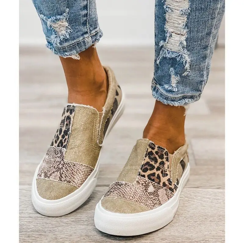

Ladies PU Canvas Flat Sneakers Color Block Canvas Shoes Sneakers Luxury Designer Casual Slope Heel Beach Office Party Fall 2021