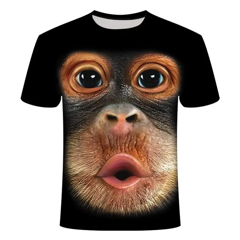 

Drop ship MEN'S 3D MONKEY T-SHIRT Patterns can be customized sweatshirt tshirt women's loose large size 6XL Leopard Print