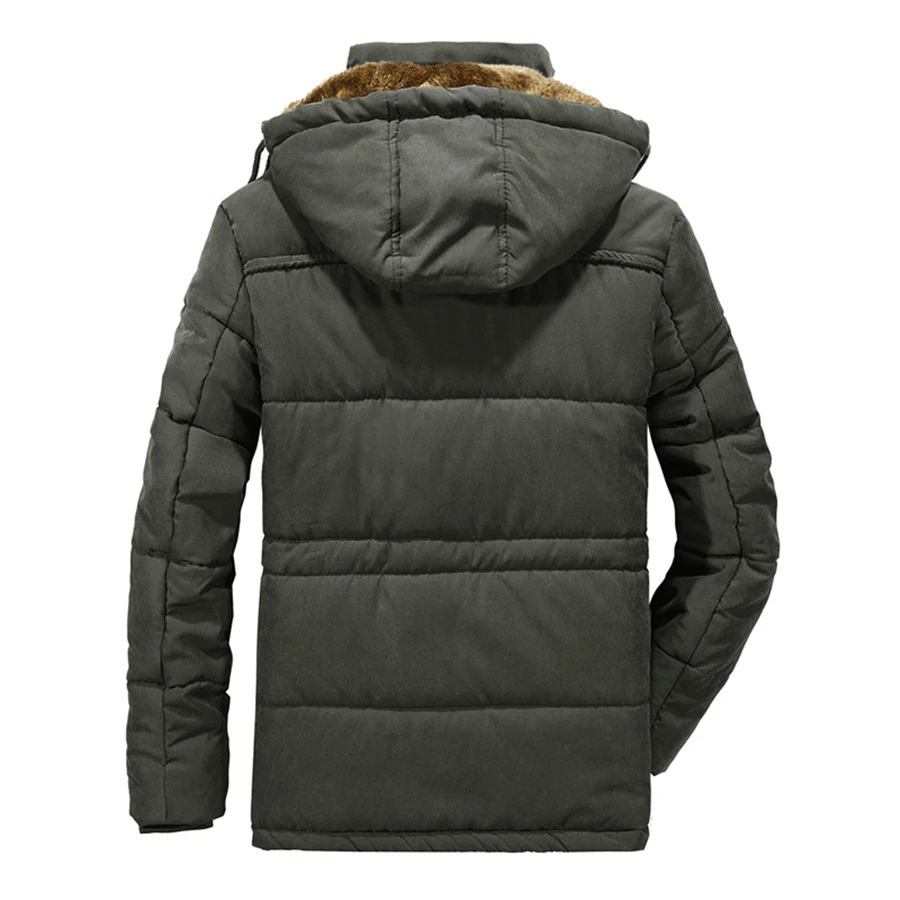 Мужская зимняя куртка 6XL 7XL 8XL толстая теплая парка флисовая Меховая с капюшоном в