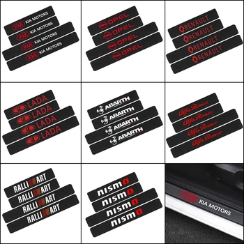 

4PCS Car Styling Carbon Fiber Door Sill Protector Stickers For Peugeot Suzuki Mercedes Mitsubishi Volkswagen Dodge Renault Seat