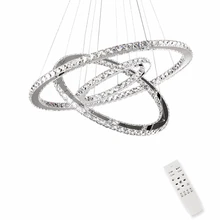 Современные светодиодные хрустальные люстры огни для столовой гостиная подвесной светильник, лампа 3 кольца для 15-30 м