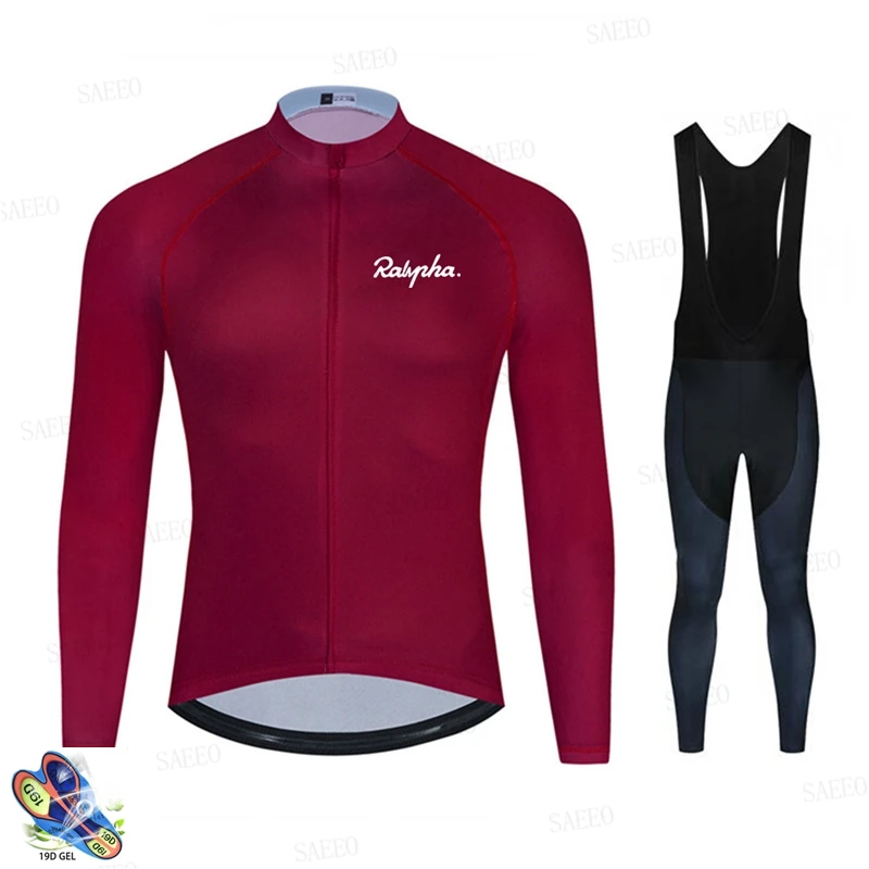 

Ropa Ciclismo Hombre 2020 Pro Team Triathlon Cycling Set MTB long sleeve Cycling Bib Pants Set Biker Wear RAPHAful Long Sleeve