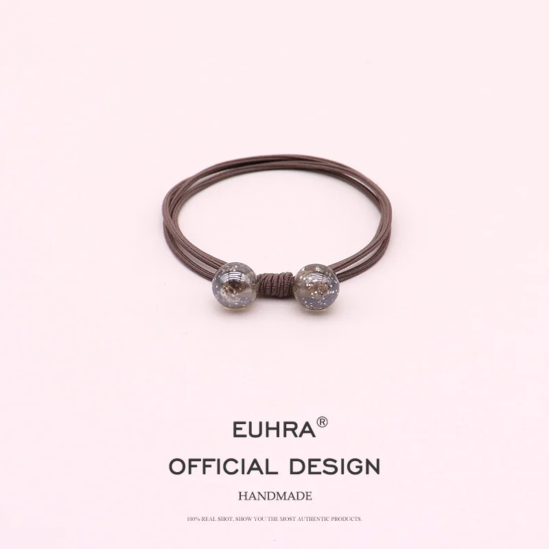EUHRA, 5 цветов, Кристальные бусины, эластичный браслет, резинки для волос, женские резинки для волос, аксессуары для волос для девочек - Цвет: Color D