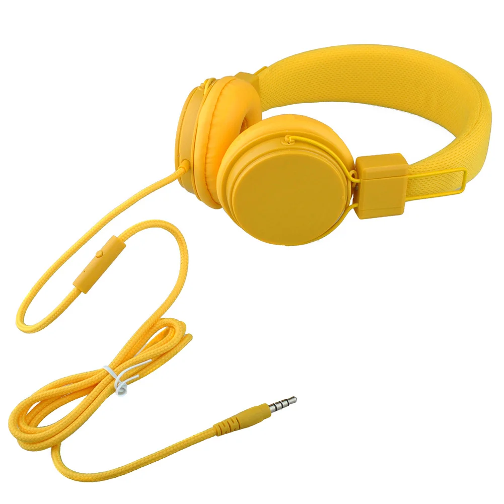 Built in Mic Foldable Stereo Headphones Adjustable Headset Kids On Ear Children Wired E H004