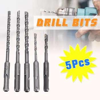 

5pcs 5.5mm-8mm Drill Bit Set SDS-Plus High Stainless Steel Metal Drilling Tool With Box Drill Bit Tap Suitable for cement stone