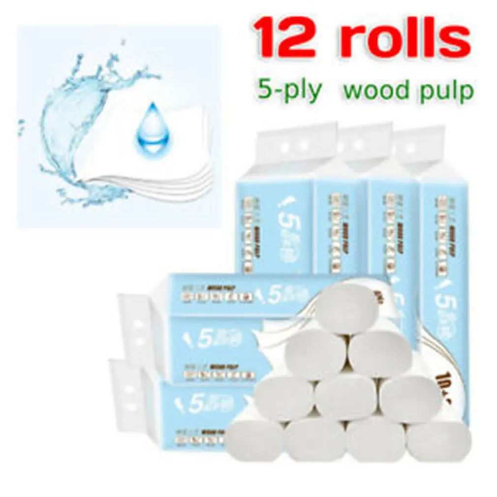 

Toilet Paper Toilet Paper Soft And Thick Three Layers Water Absorption Flexible And Not Easy To Break 12 Pcs/Bag