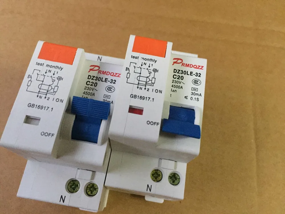 DZ30LE 32 C32 AC 230V 220V 32A 1 P + N полюсная фаза 3kA Бытовая фотозащита от перегрузки свинцовая