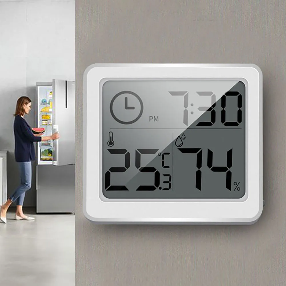 

New Mini Digital LCD Indoor Electronic Digital Temperature Sensor Humidity Meter Thermometer Hygrometer Gauge simple Alarm Clock