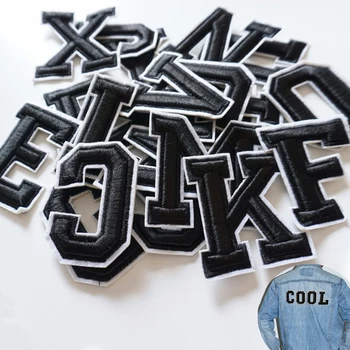 

Large size English Alphabet Letter Embroidery Patches hot Melt Adhesive Sew On Brand Cloth Accessories stickers name patches