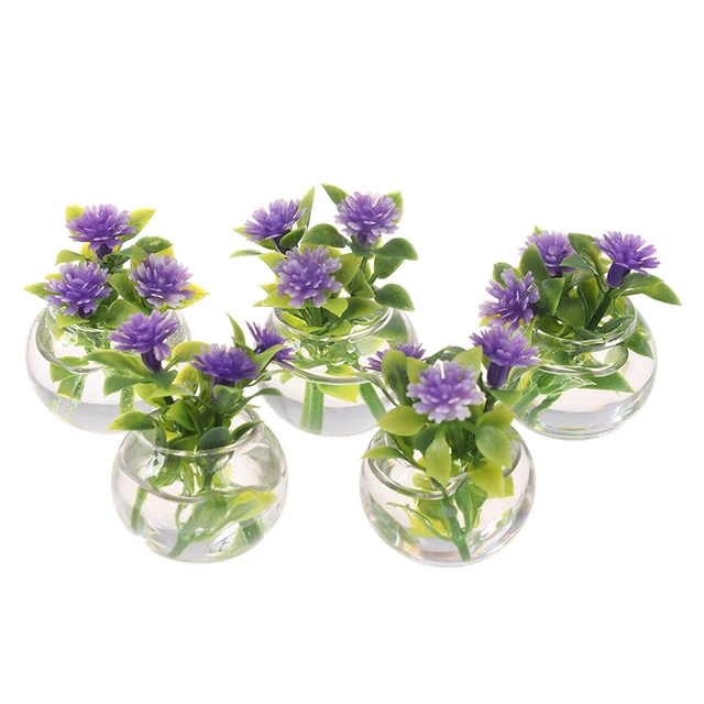 1:12 Dollhouse Miniature Simulation Potted Plants Green Mini Tree Potted For Green Plant In Pot Doll House Furniture Home Decor 1