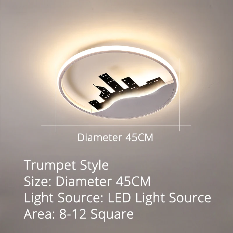 D45x5cm 28w Современный светодиодный светильник для гостиной спальни 95-265 в, освещение в помещении, потолочный светильник с дистанционным управлением - Цвет корпуса: D45x5cm 28w