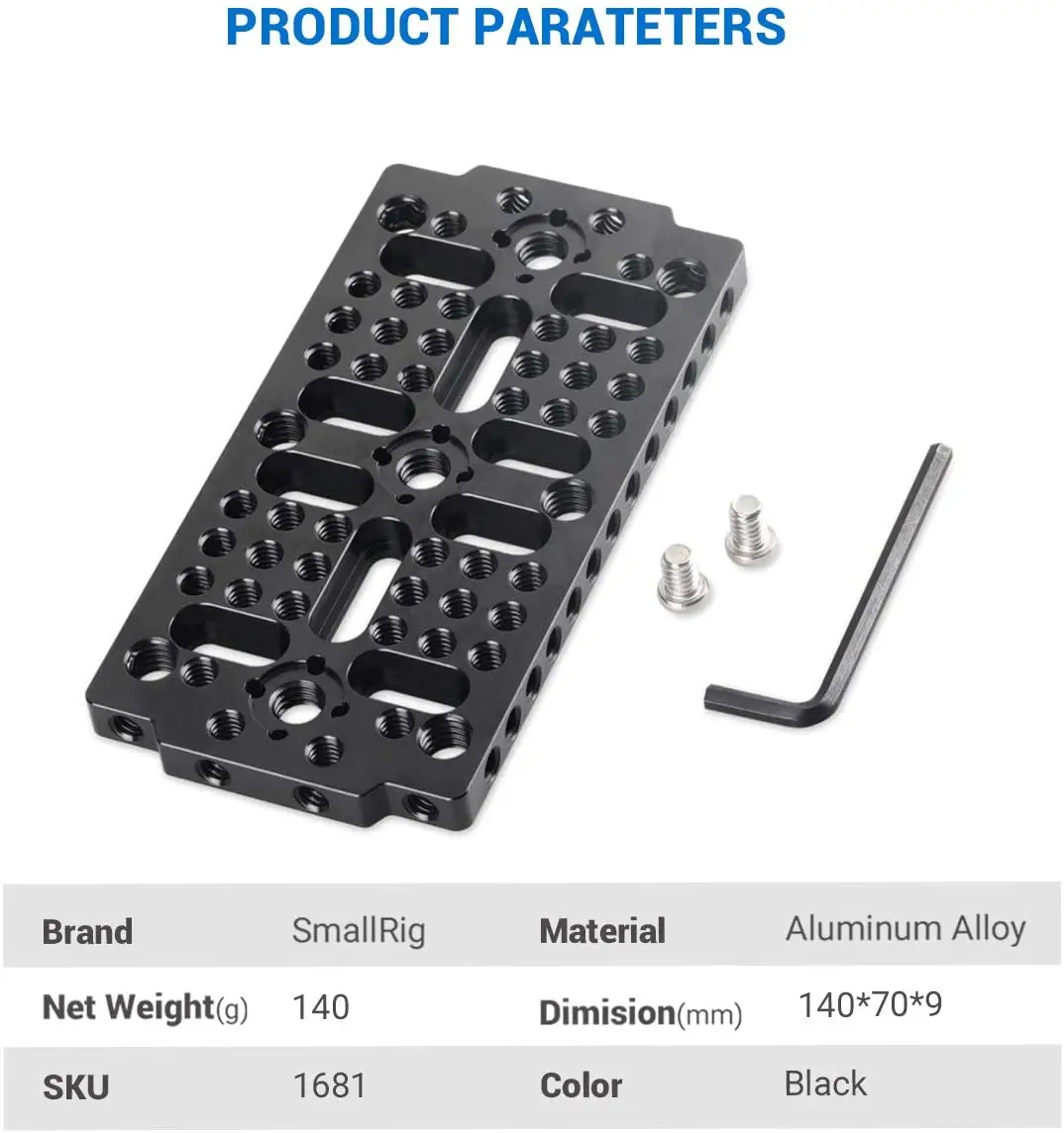 Placa de Comutação para Trilho Placa com 1 Furos de Rosca-1681 Smallrig Multi-purpose Bloco Dovetail Câmera Queijo 4 3 8 - - Image 6