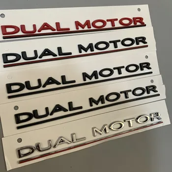 

For Tesla Model 3 3D Dual Motor Emblem Sticker Car Styling Badge Modified Garnish Auto Accessories Glossy Black Chrome Silver
