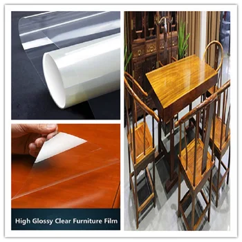 

SUNICE 2Mil/0.05mm anti-Srachtch Protection Funiture Clear Glossy Furniture Protective Film adhesive 50cmX150cm(20inchX59inch)