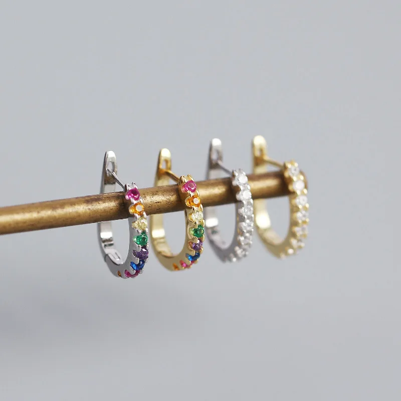 

Серьги-кольца женские из серебра 925 пробы, с фианитом