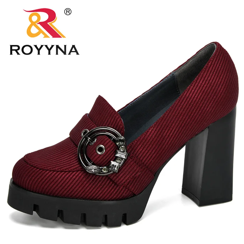 ROYYNA 2020 новые дизайнерские популярные туфли лодочки женские модные классические