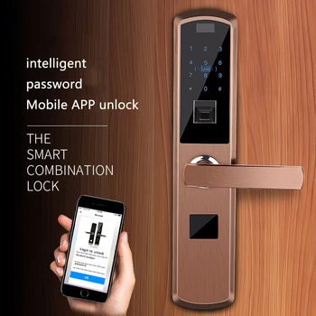 

password lock access control slide glass card APP smart door lock Smart fingerprint lock door lock electronic semi-automatic