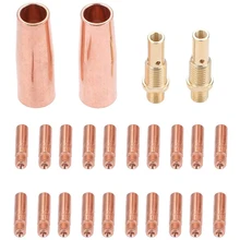 Kit de pointes de Contact pour Machine à souder MIG, 24 pièces, accessoires 0.023 pouces, buses à gaz 11 23 0.023 pouces