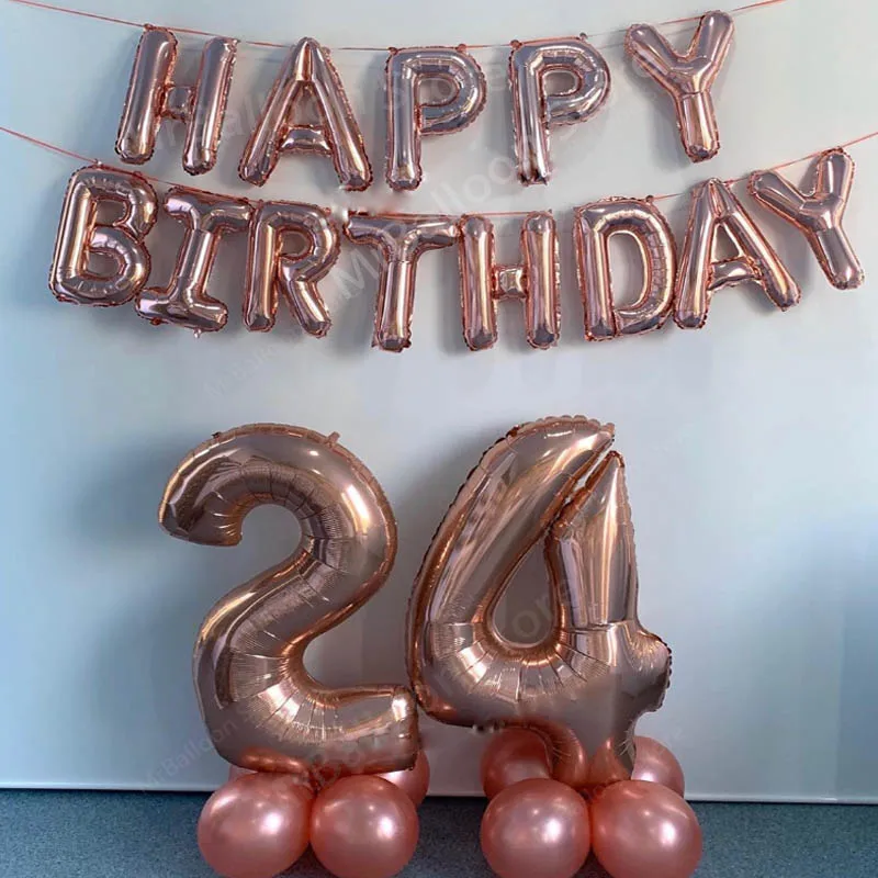 Воздушный шар &quotHappy Birthday&quot розовая фотография декор для первого дня рождения