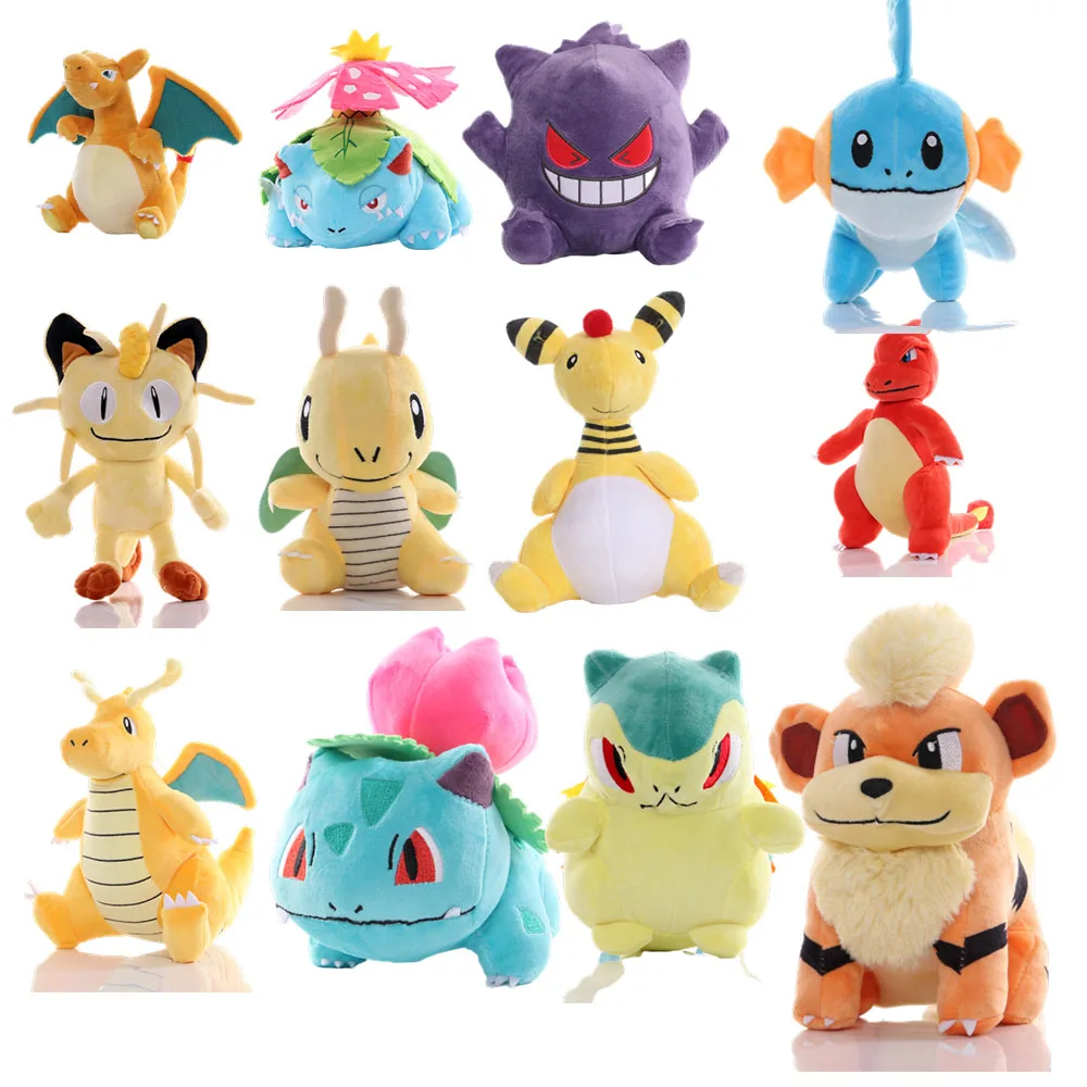 Hot Selling 20Cm Large Size Pokemon Pikachu Dragondragon Venus Fire-Breathing Dragon Jenny Turtle Anime Plush Childrens Gift | Игрушки и