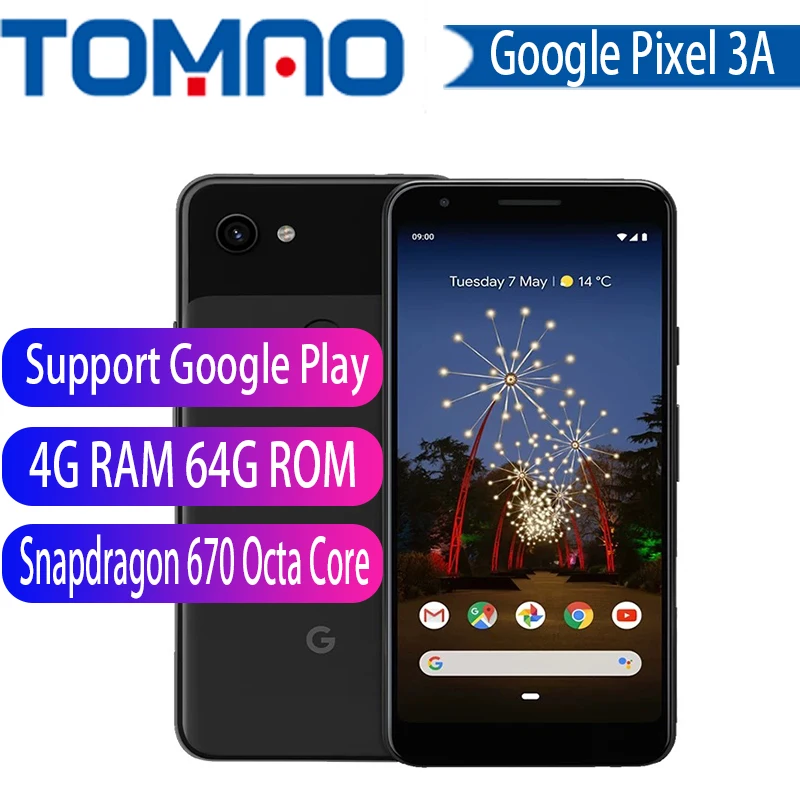 Мобильный телефон Google Pixel 3A, 4 ГБ, 64 ГБ, 4G, LTE, 5,6 дюймов ...