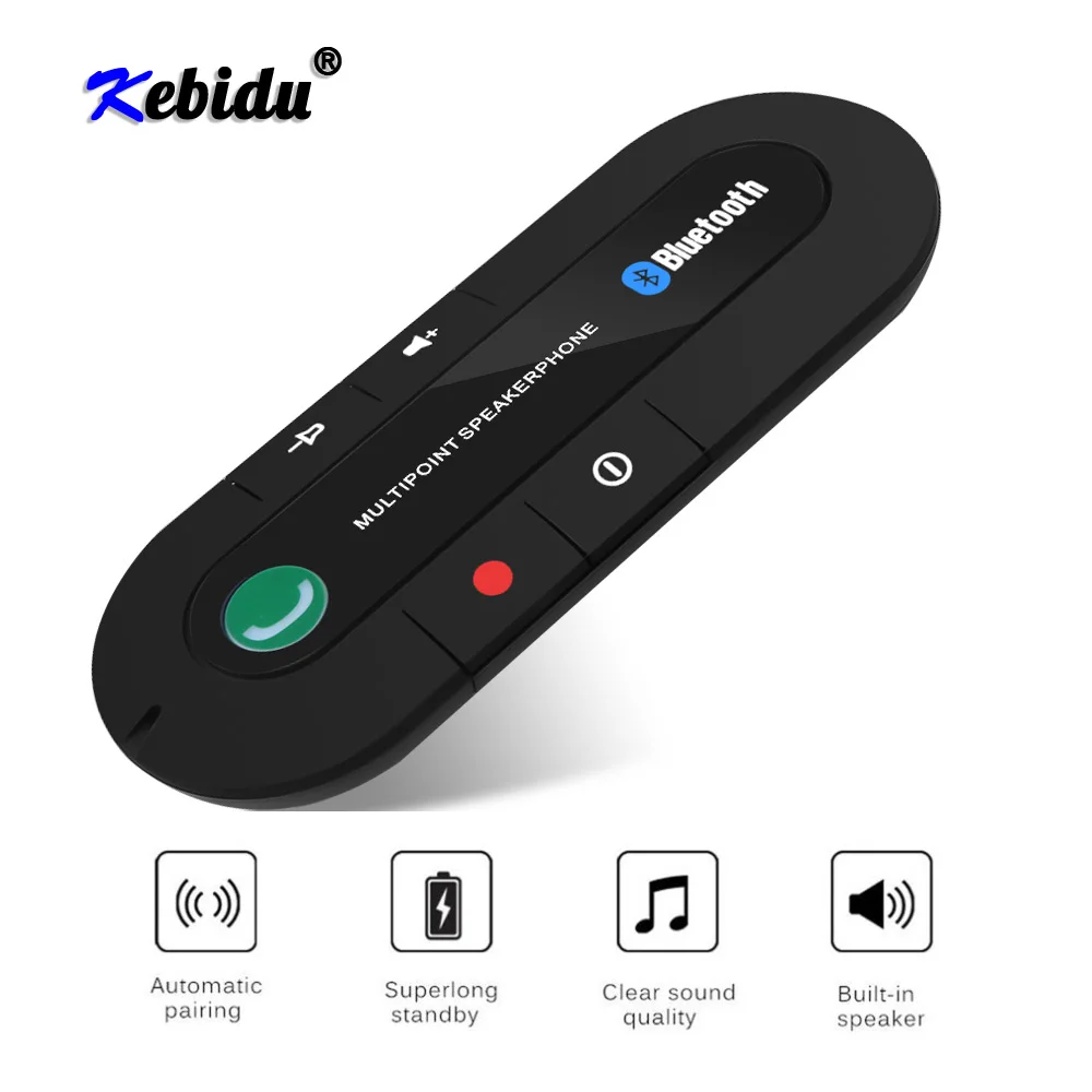 

kebidu Bluetooth Car Kit MP3 Music Player Multipoint Speaker Phone 4.1 EDR Wireless Handsfree for Earphone for IPhone Android