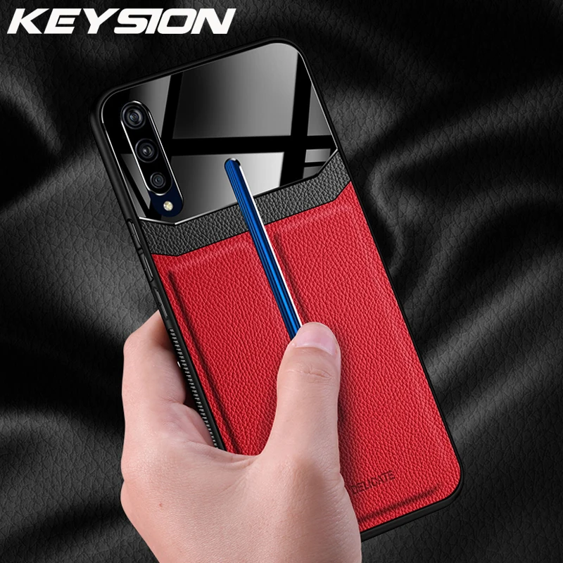 KEYSION Leather Case for VIVO IQOO Pro IQOO Neo Mirror Glass Silicone Shockproof Phone Back Cover 4