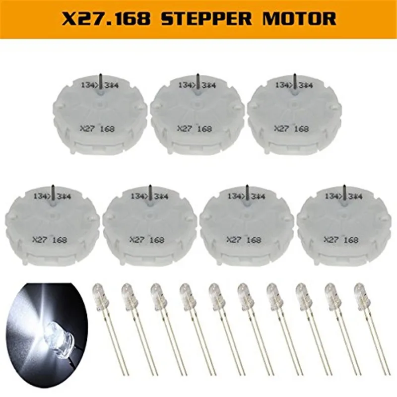 Stepper motor repair kit -( 7pcs X27 168 stepper motor +10pcs Bulbs LED) same as XC5.168 X25.168,X15.168,X27.168 for GM GMC CAR