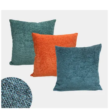 

Pillow Cover Cushion Cover Solid Color Chenille Fabric Pillowcloth Decoration for Home Car Bed Sofa Living Room