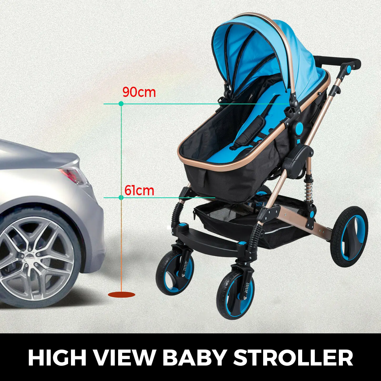 2 in 1 Pram Foldable Pushchair 0-36 Month Baby Stroller flexible turn Newborn Reversible 2 in 1 Pram Foldable Pushchair 0-36 Month Baby Stroller flexible turn Newborn Reversible