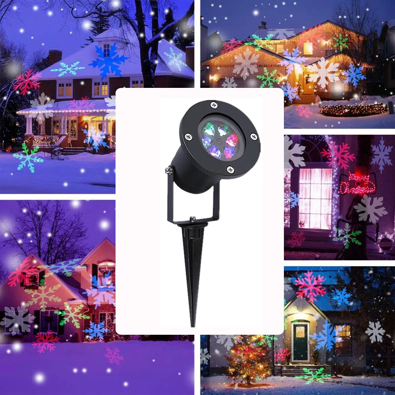 Christmas Snowflake Laser Light Snowflake LED Projector IP65 Waterproof Outdoor Christmas Spotlight Night Light Landscape Light|Stage Lighting Effect| - AliExpress