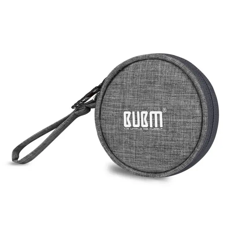 Round gray BUBM сумка небольшая электронная и аксессуары наушники/кабель изменить кошелек сумочка для путешествий Чехол для переноски - Цвет: Round gray