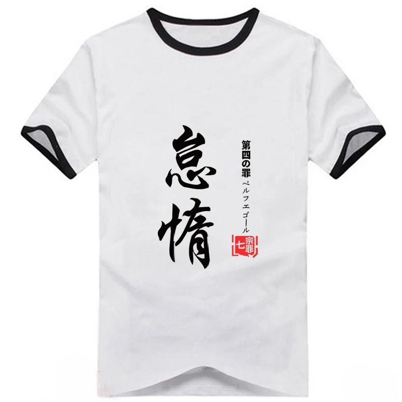 New The Seven Deadly Sins Anime Tshirt Meliodas Elizabeth Liones King print tshirt Fashion Short Sleeve Casual tee | Мужская одежда