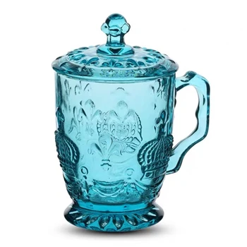 

Drinking Cup Glasses Retro Embossed Juice Milk coffee Glass Cups 350ml Wedding Wine Tumbler Hotel Tea Water Glasses