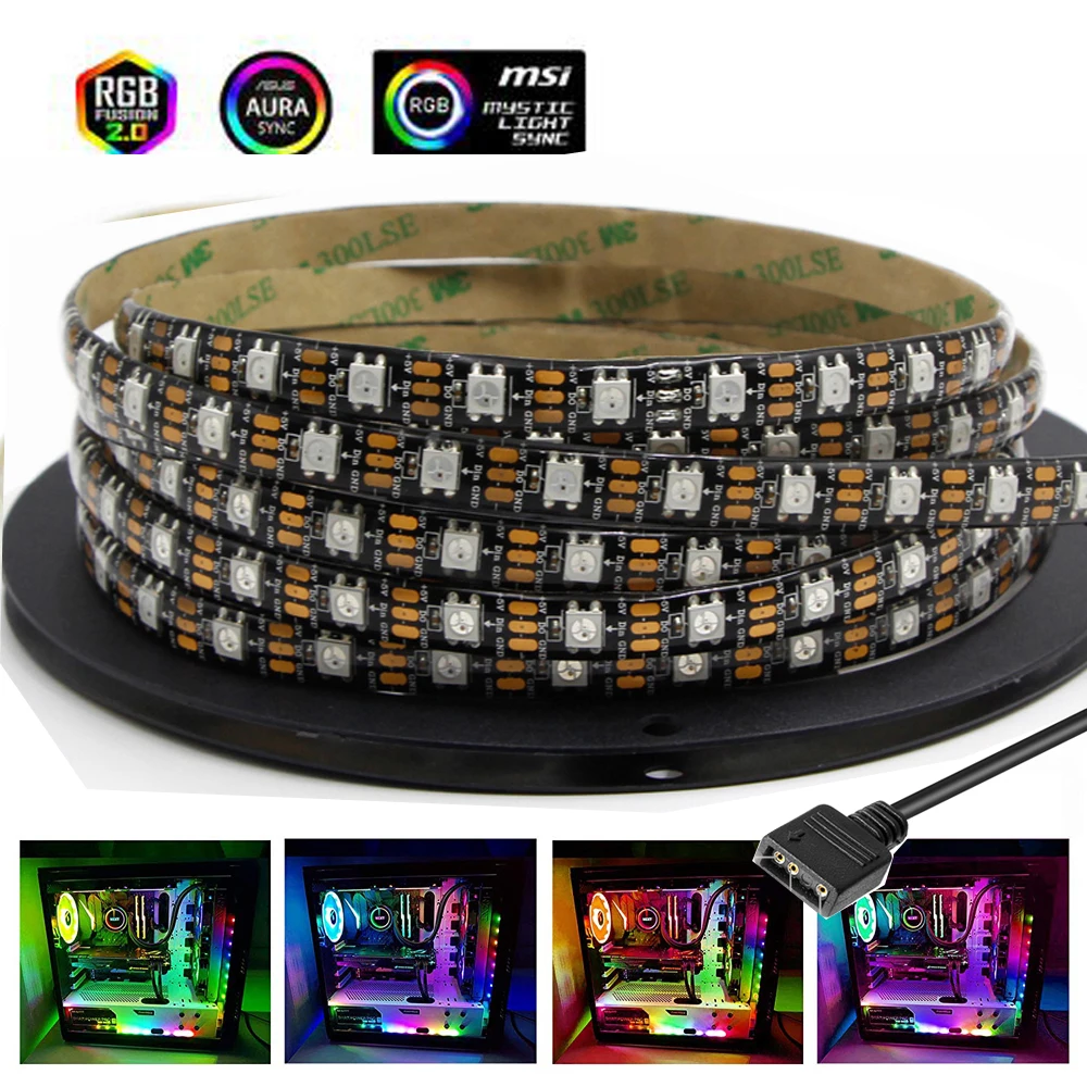 Полноцветная материнская плата 50 см-200 см RGB Светодиодная лента адресный чехол