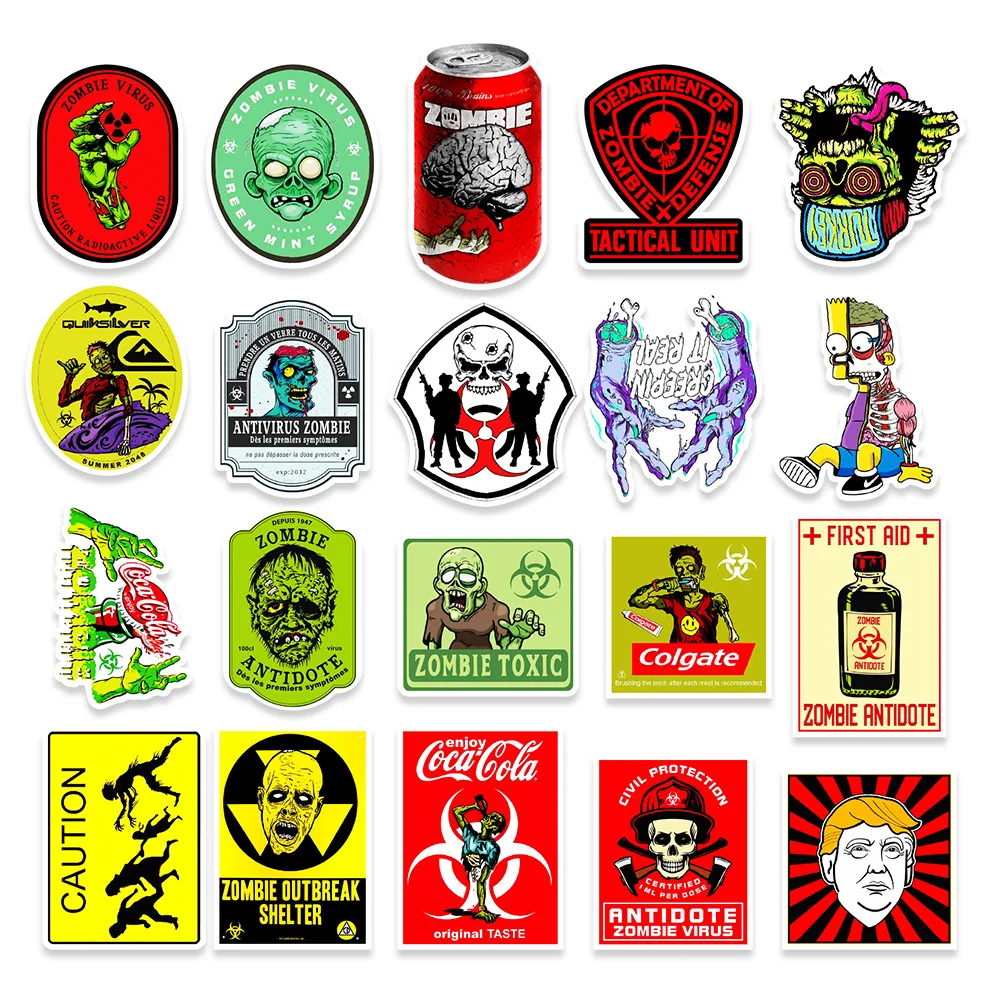 Рисунок 6 - наклейки с рисунком зомби