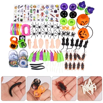 

120Pcs Creative Halloween Toy Set Cartoon Kids Gifts Children Playing Games Party Toys Tricky Sets Ghost Festival Toy Kits