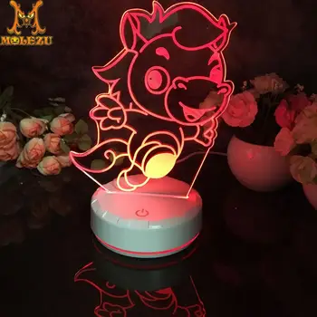 

Molezu Halloween Horse Pattern 3D Led Night Light Decoration Children Kids Gifts 7 Color Changing Visual Table Lamp