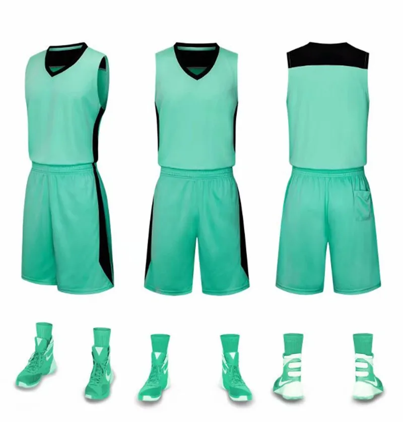 Basketball Jerseys Set Breathable Team Sports Suit Uniforms Competition Ball Name Number Kids and Adult
