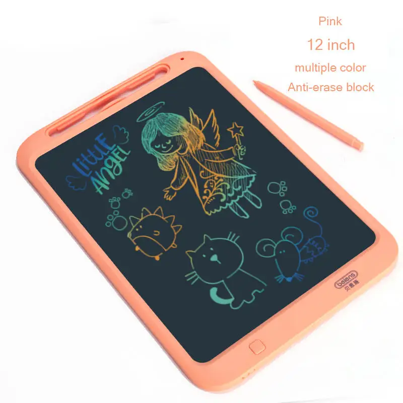 multi-color-pink Beiens игрушки доска для рисования 12 Inch LCD, творчество планшет для рисования детское, обучение игрушки для мальчиков, раскраска доска для рисования - Цвет: multi-color-pink