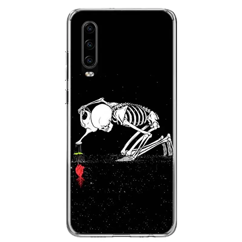 Жуткий Череп Забавный Танец скелет крышка чехол для телефона для huawei P30 P20 Коврики 30 20 10 Pro P10 Lite P Smart Z+ корпус под плетенную сумку Ca