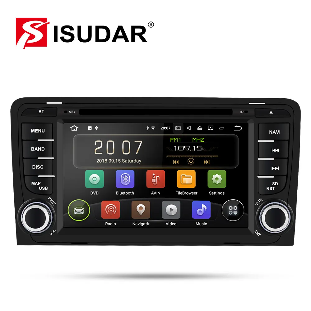  Isudar 2 Din Auto Radio Android 9 Für Audi A3 8 P/A3 8P1 3-tür Hatchback/S3 8 P/RS3 Sportback Auto 