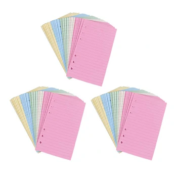 

3 Sets of Loose-Leaf Papers Notebook Papers Colorful Papers for Home Store (A6 Horizontal Pattern)