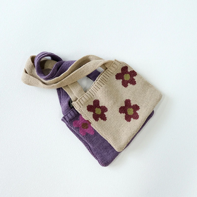 Ручной вязаный, шерстяной пряжи Детский кошелек для монет сумка осень-зима мягкие маленькие Сумки милый подарок для детей, сумка для хранения