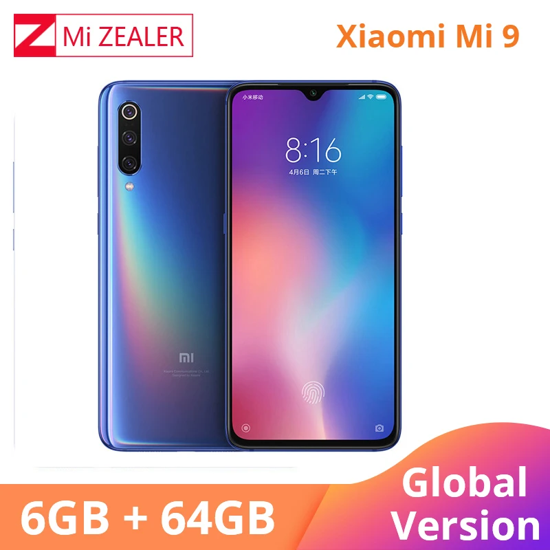 Мобильный телефон с глобальной версией Xiaomi mi 9 6 39 дюймов ГБ ОЗУ 64 Гб ПЗУ