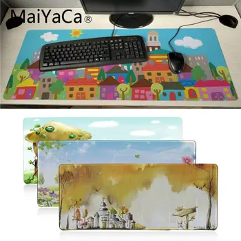 

Maiyaca Childrens Desktop paint drawing house gamer play mats Mousepad Locking Edge gaming Mousepad Mat Keyboard Mat Table Pad