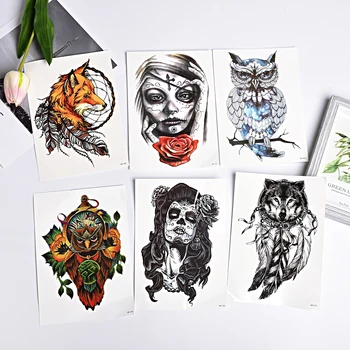 

Creative Design Skull Punk Disposable Tattoo Sticker Waterproof Body Art Color Tattoo Sticker Trend BB2